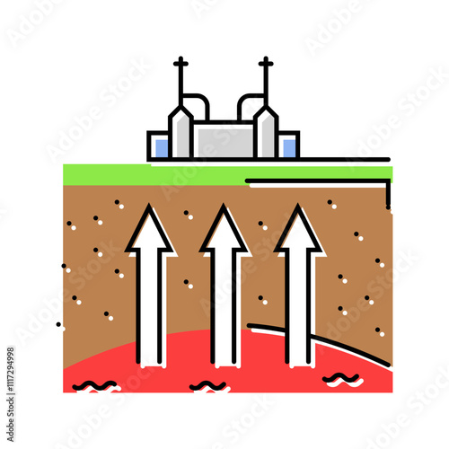 power geothermal energy color icon vector. power geothermal energy sign. isolated symbol illustration