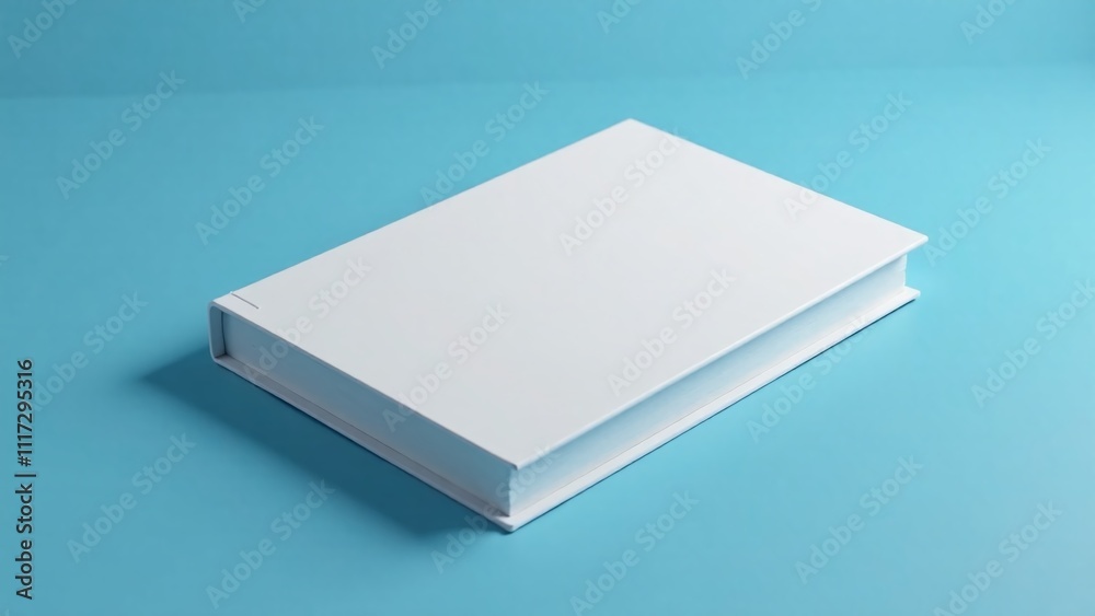 Blank White Book Mockup on Blue Background - Graphic Design Presentation Blank White Book Mockup on Blue Background - Graphic Design Presentation