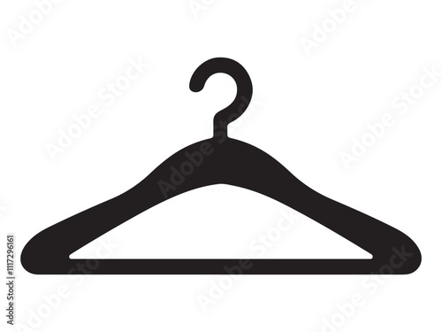 Cloth hanger silhouette vector on white background 