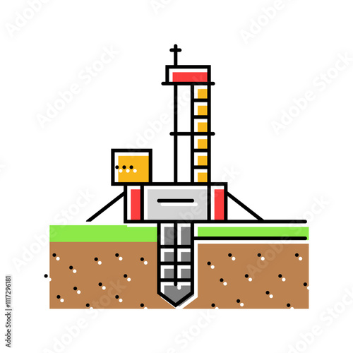 drilling geothermal energy color icon vector. drilling geothermal energy sign. isolated symbol illustration