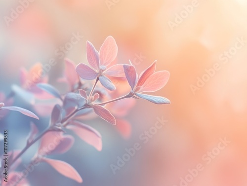 Delicate pastel flowers against a soft, dreamy background.