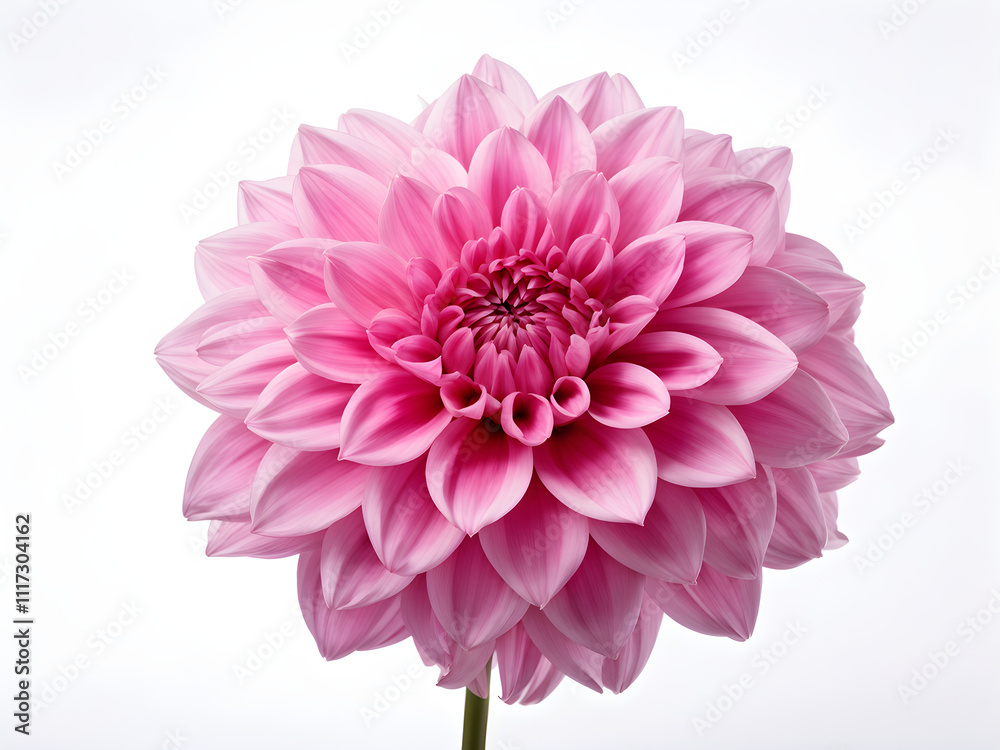 Blooming pink flower of a dahlia isolated on white background Blooming pink flower of a dahlia isolated on white background