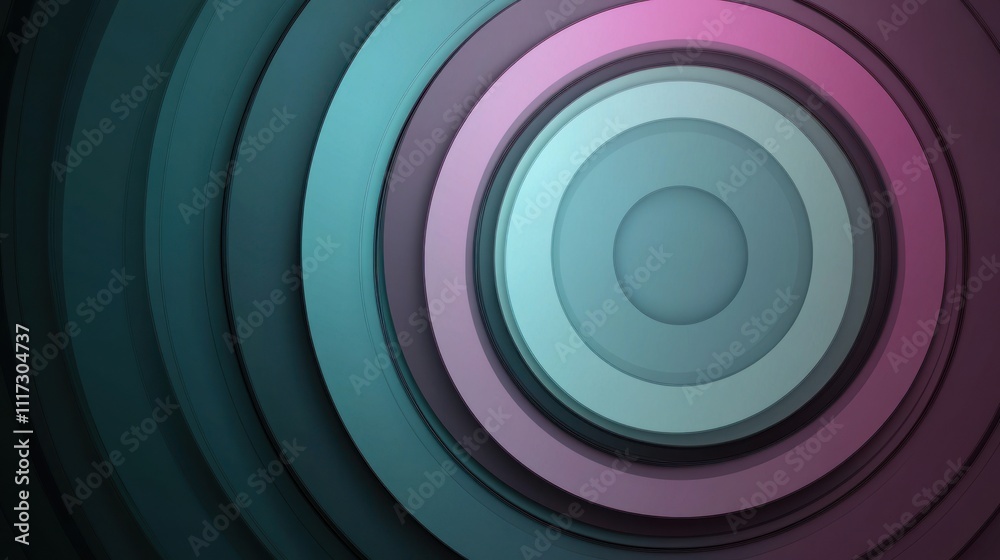 Abstract concentric circles in teal pink and dark tones Abstract concentric circles in teal pink and dark tones