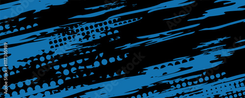 Abstract blue and black textured graphic design.