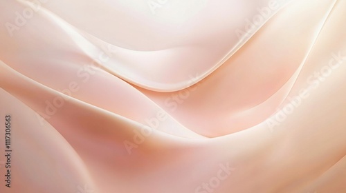 Soft Peach Fabric Draped in Gentle Waves