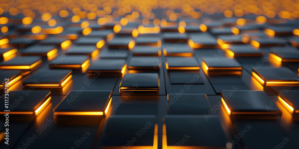 Obraz premium Illuminated panels create mesmerizing pattern in modern design