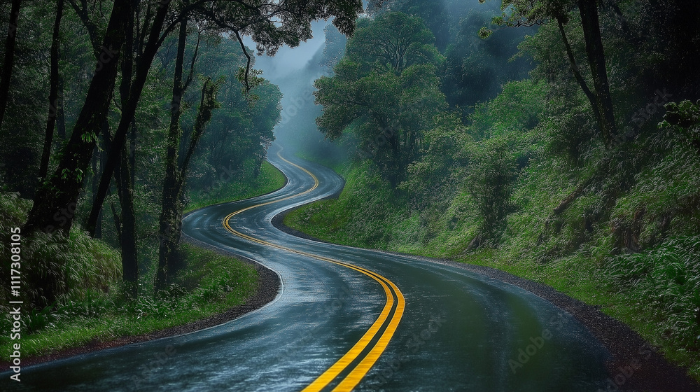 Misty Forest Road A Journey Through Nature's Canopy Misty Forest Road A Journey Through Nature's Canopy