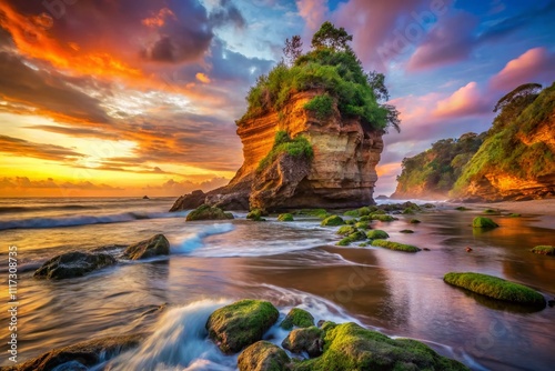 Rembang Beach Cliffs: Morning Motif, Documentary Photography photo