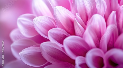 Delicate Pink Dahlia Petals Close Up View