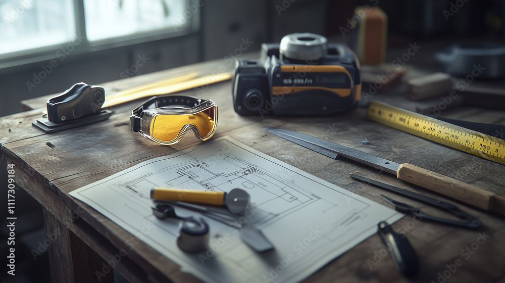 Fototapeta premium A clean workspace featuring a minimalist setup and natural lighting