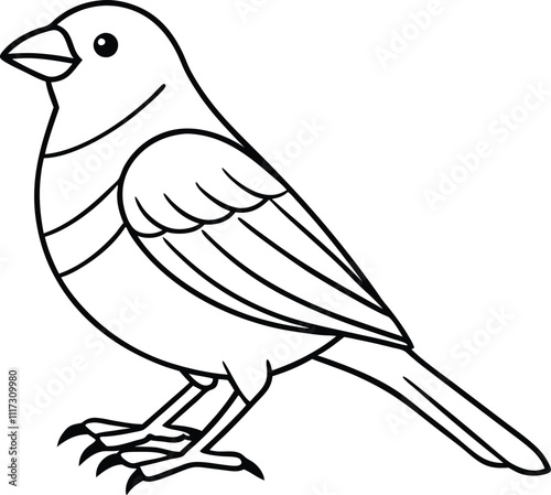 Goldenfinch-bird-line-art-vector-design