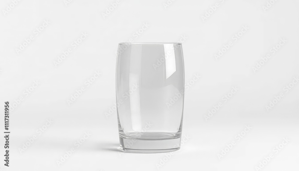 Clear glass vase on a white background, isolated, front view Clear glass vase on a white background, isolated, front view