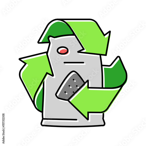 recycled materials green building color icon vector. recycled materials green building sign. isolated symbol illustration