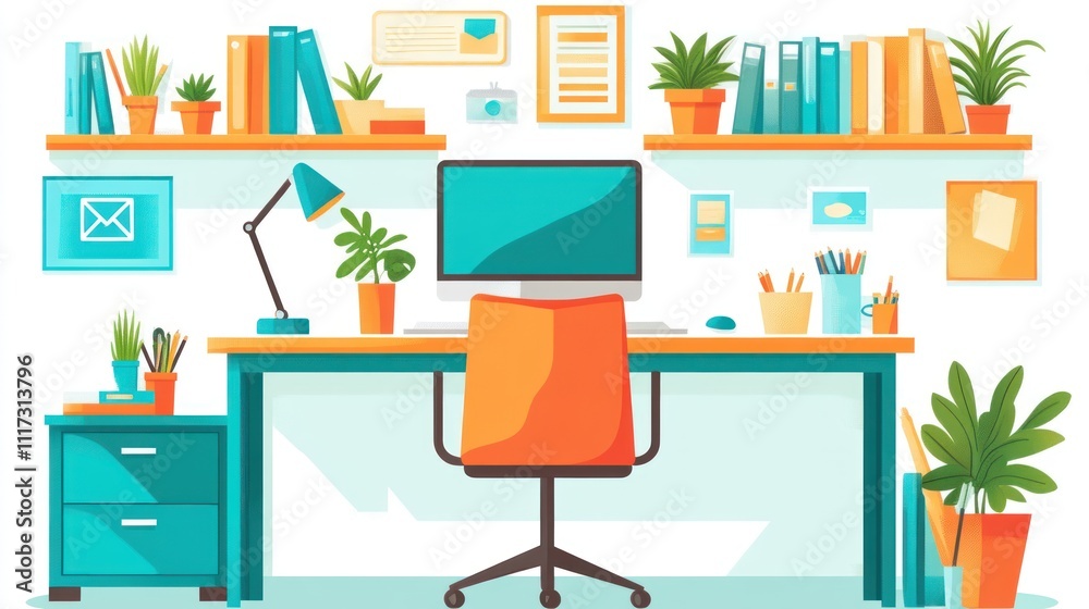 A Modern and Organized Home Office Workspace