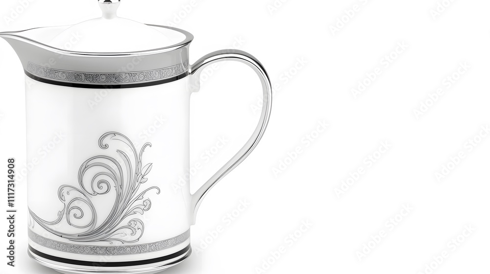 ceramic jug with intricate hand-painted design, set against a stark white backdrop. Ceramic appliances ceramic jug with intricate hand-painted design, set against a stark white backdrop. Ceramic appliances
