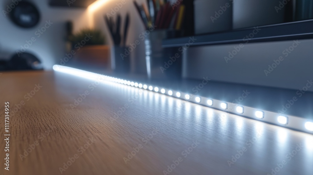 Illuminated Wood Surface With Led Strip Lighting Illuminated Wood Surface With Led Strip Lighting