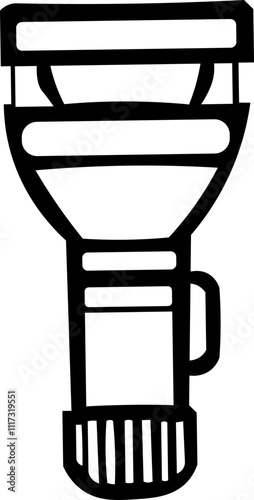 Minimalist Flashlight Line Art Icon
