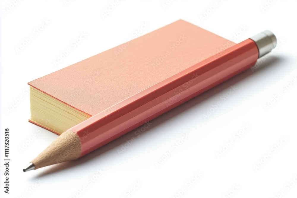 Orange pencil next to a small stack of sticky notes Orange pencil next to a small stack of sticky notes