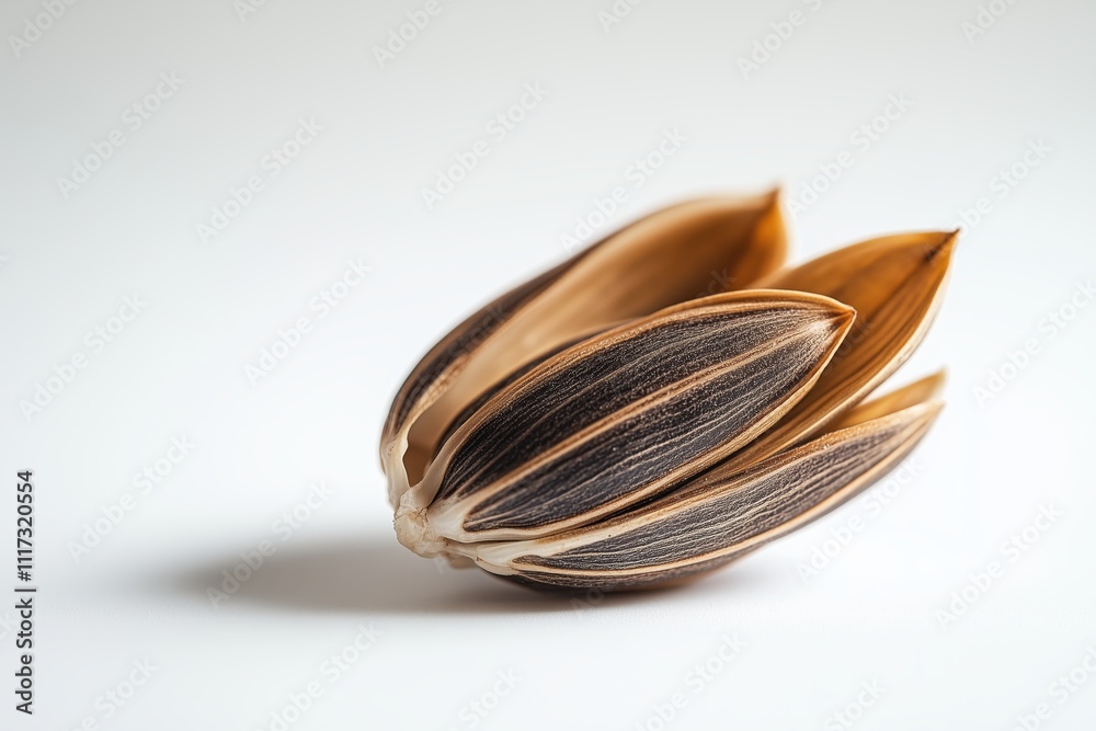 Close-up of sunflower seed husks arranged in a natural pattern Close-up of sunflower seed husks arranged in a natural pattern