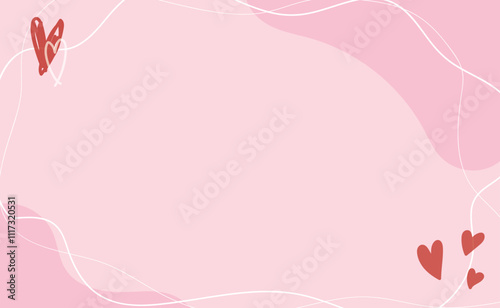 バレンタインのハート柄のかわいい背景イラスト素材