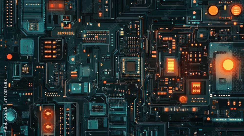 Abstract futuristic circuit board design. Ideal for tech, AI, or digital projects needing a high-tech feel. Abstract futuristic circuit board design. Ideal for tech, AI, or digital projects needing a high-tech feel.