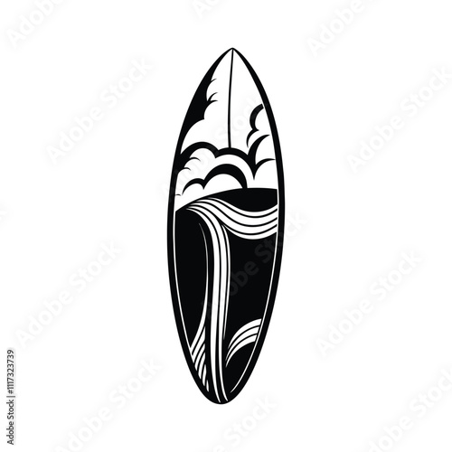 Stylish Surfboard Clipart for Graphic Projects