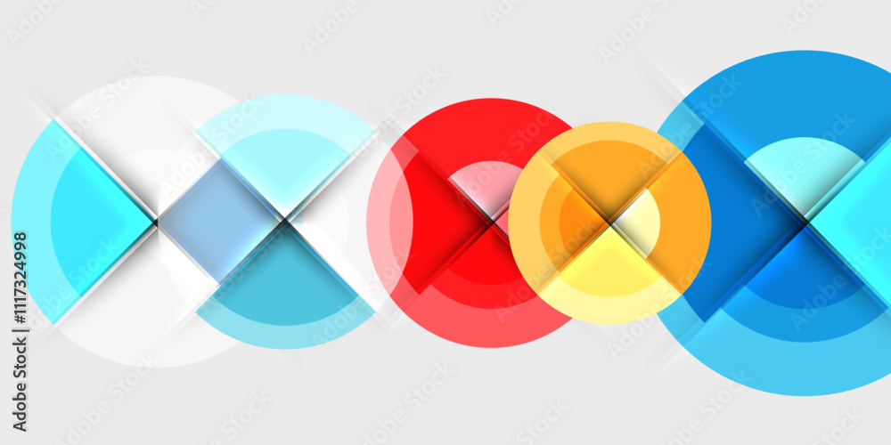 Circle and semi circle geometric background. Vector Illustration For Wallpaper, Banner, Background, Card, Book Illustration, landing page Circle and semi circle geometric background. Vector Illustration For Wallpaper, Banner, Background, Card, Book Illustration, landing page