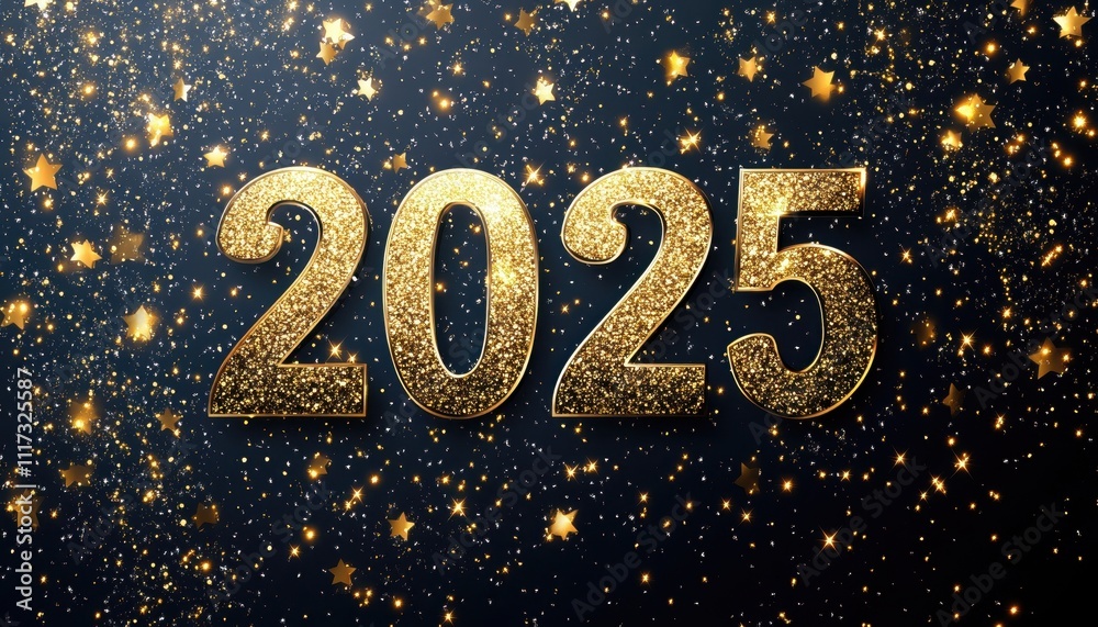 Glittering Gold Two Thousand Twenty Five New Year Glittering Gold Two Thousand Twenty Five New Year