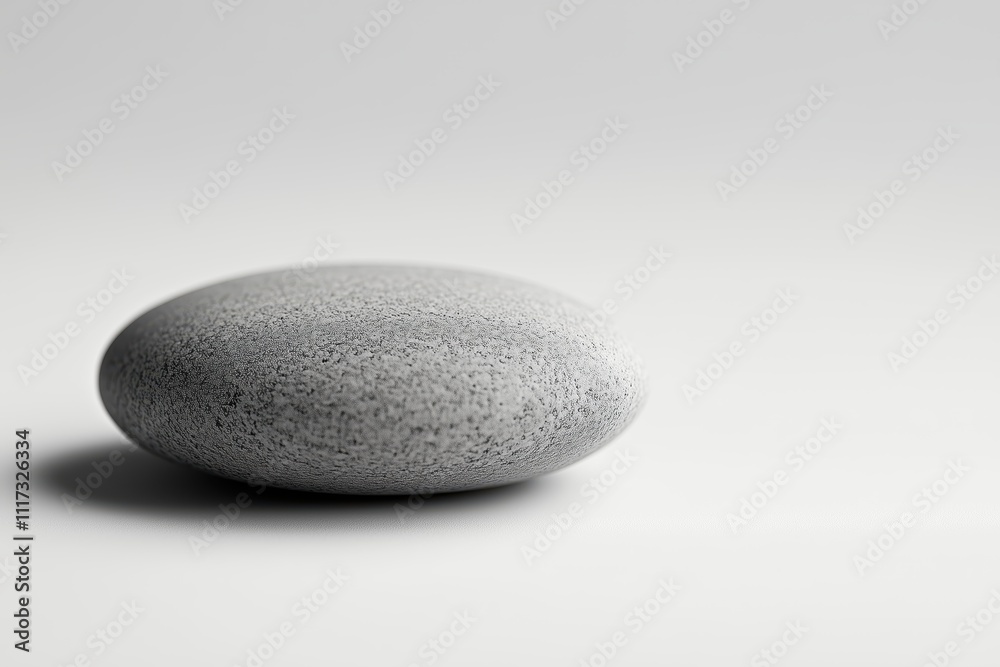 Smooth Gray Stone on White Surface Smooth Gray Stone on White Surface