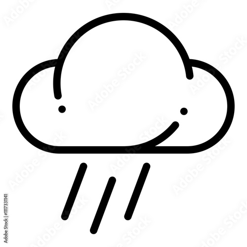 Rain icon in line style. Cloud and rain icon in line style