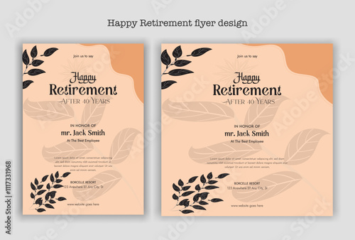 Retirement party invitation  flyer design template
