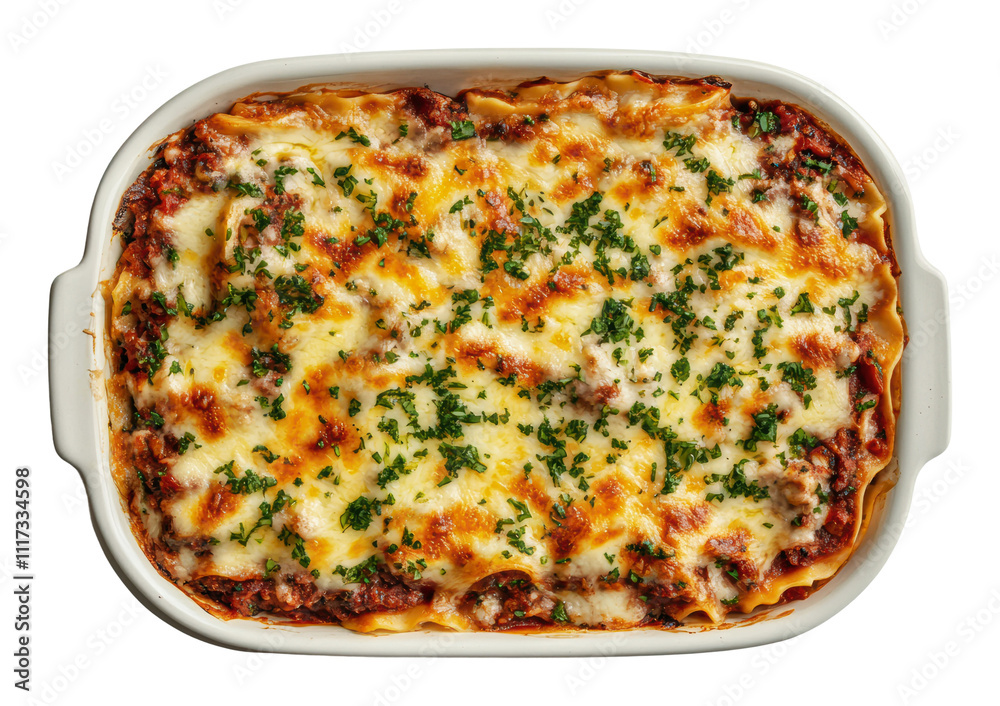 Homemade lasagna with cheese and herbs baked fresh, cut out - stock png. Homemade lasagna with cheese and herbs baked fresh, cut out - stock png.