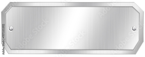 Metal Nameplate. Silver Plaque.