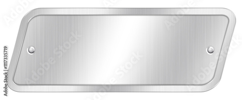 Metal Nameplate. Silver Plaque.