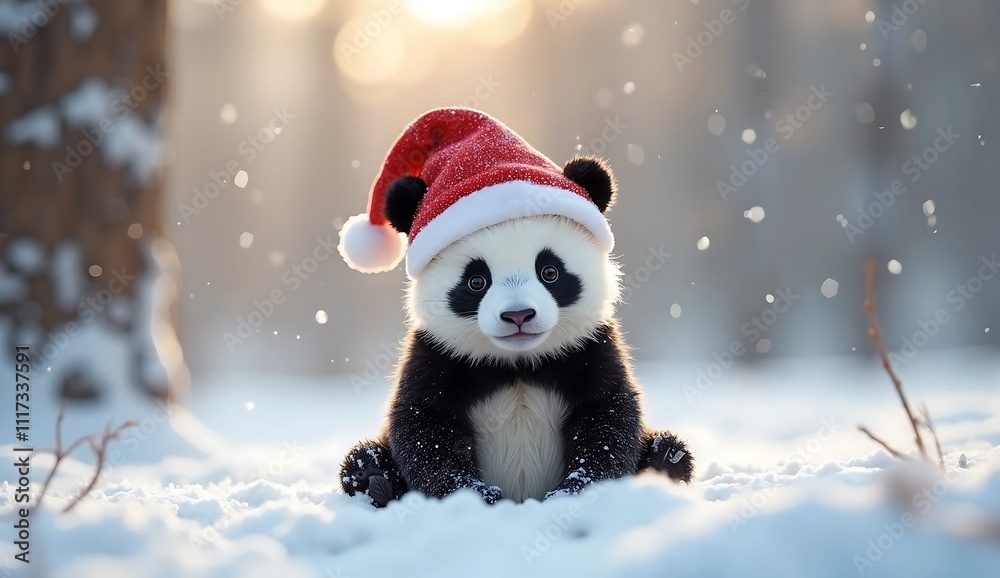 panda in snow panda in snow