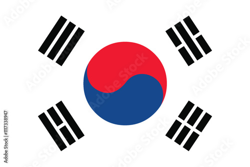 Nationall flag of South Korea . Vector illustration
