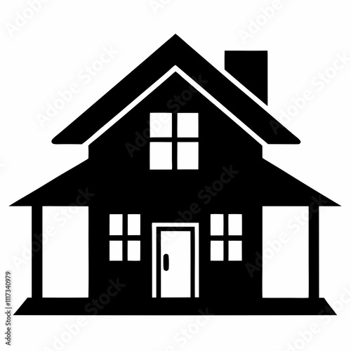 house icon silhouette black on white background