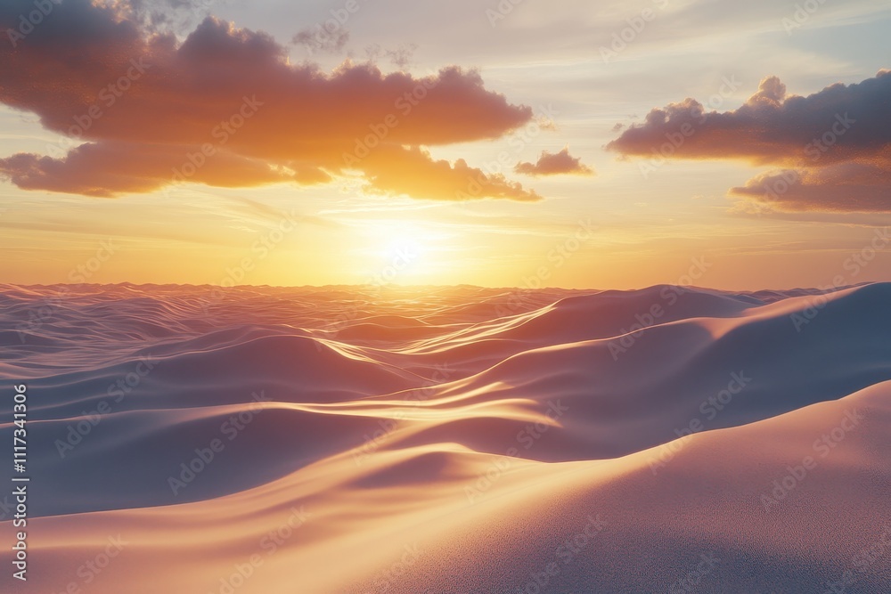 A serene sunset over rolling sand dunes, creating a tranquil landscape. A serene sunset over rolling sand dunes, creating a tranquil landscape.