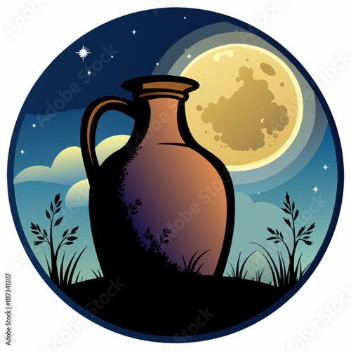 illustration of a moon and stars