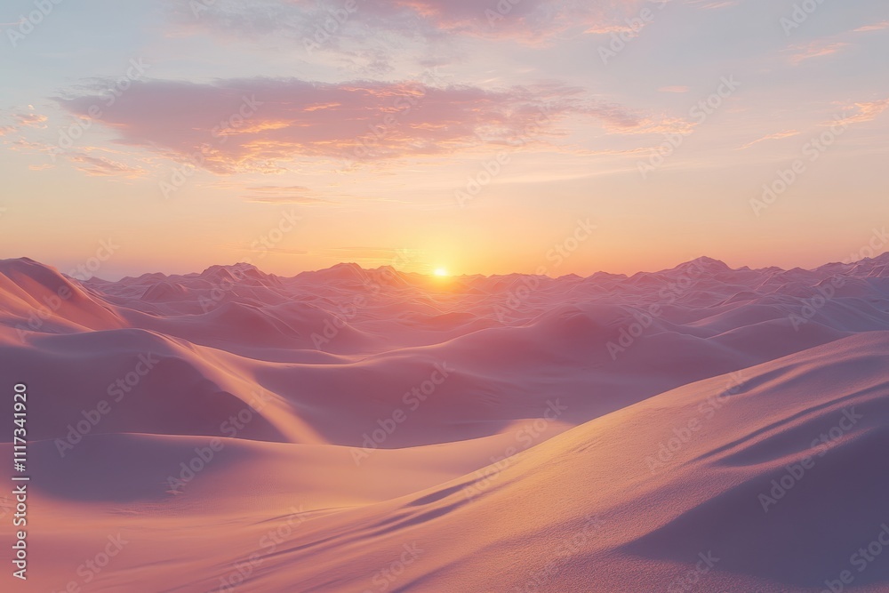 A serene landscape at sunset, highlighting soft hills and a colorful sky. A serene landscape at sunset, highlighting soft hills and a colorful sky.