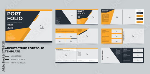 Modern Landscape portfolio design template architecture portfolio or project portfolio design