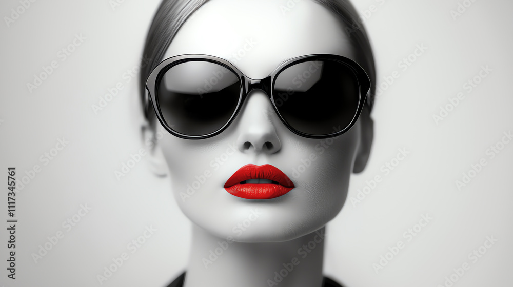 red lips, AI generated red lips, AI generated