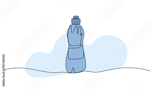 Vector illustration of laundry detergent. Modern flat in continuous line style.