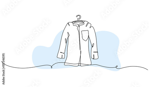 Vector illustration of long sleeve clothing. Modern flat in continuous line style.