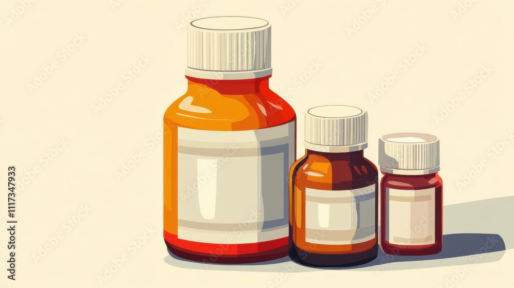 Vector Art of Pesticide Bottles in Flat Design Vector Art of Pesticide Bottles in Flat Design