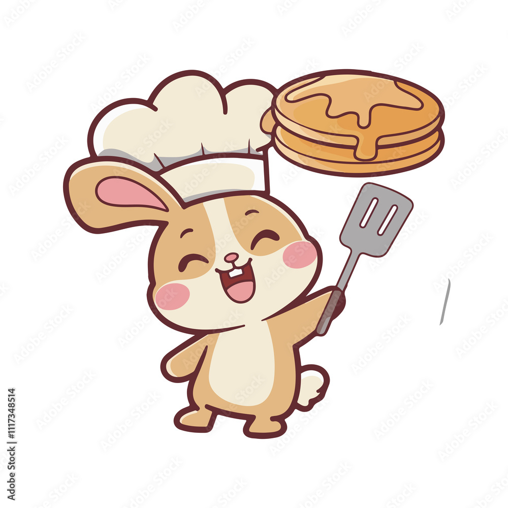 chef with a pan and a spoon chef with a pan and a spoon