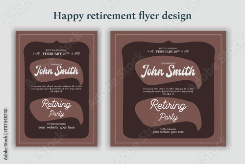 Happy retirement lunch party invitation flyer design template 
