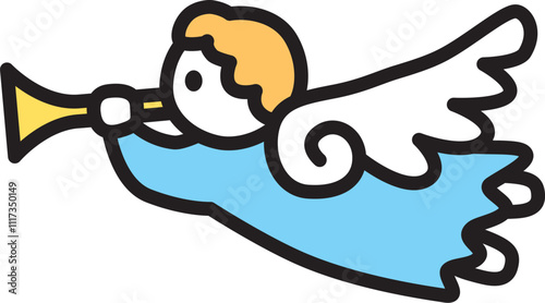 ラッパを吹く天使のイラスト