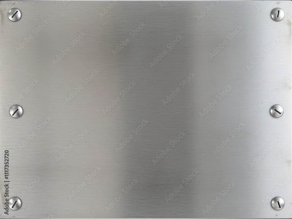 Obraz premium Fine brushed metal plate with a sleek modern design, perfect for industrial projects, brushed