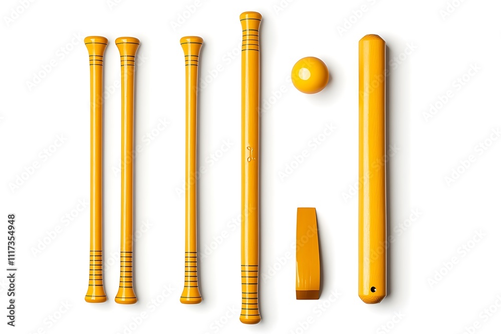 Cricket bat, cricket ball and wickets illustration Cricket bat, cricket ball and wickets illustration